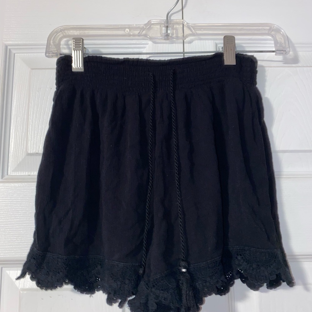 Mudd Comfy Black Lace Drawstring Shorts